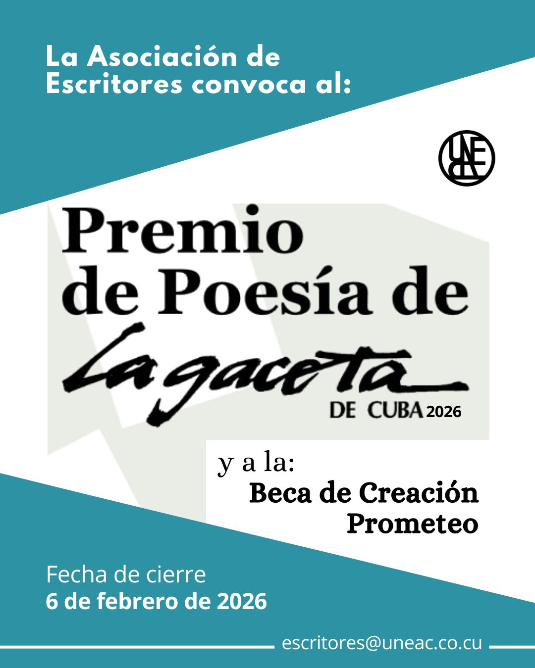 premio-de-poesia-la-gaceta-de-cuba-y-beca-de-creacion-prometeo-2026